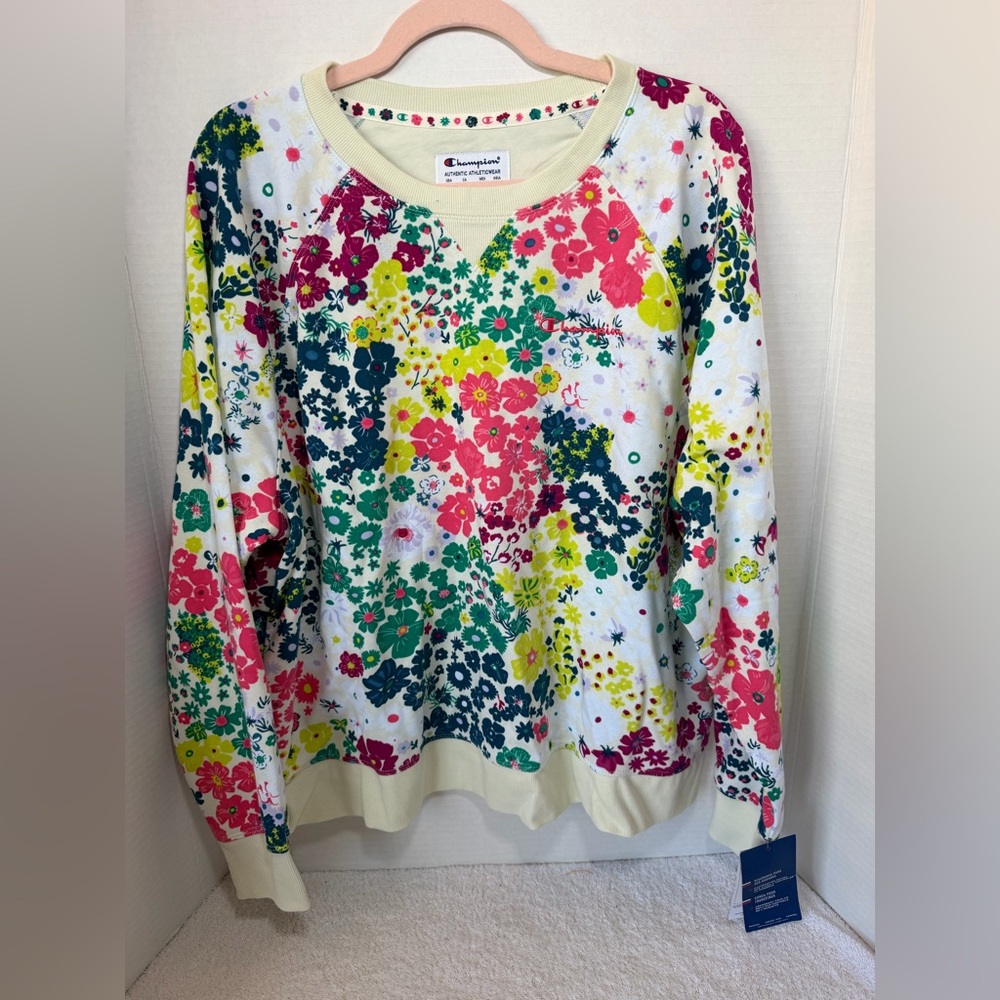 Champion Women's Floral Crew Neck Sweater - Multicolor